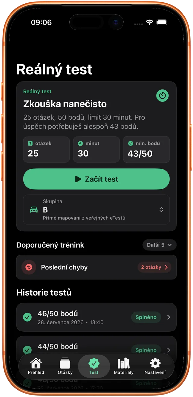 Autoškola: Řidičák 2026 mock theory exam