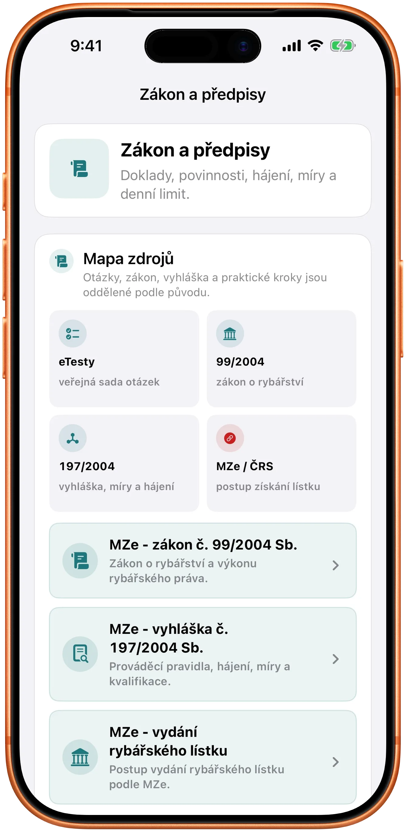 Přehled zákonů a vyhlášek k rybářským zkouškám