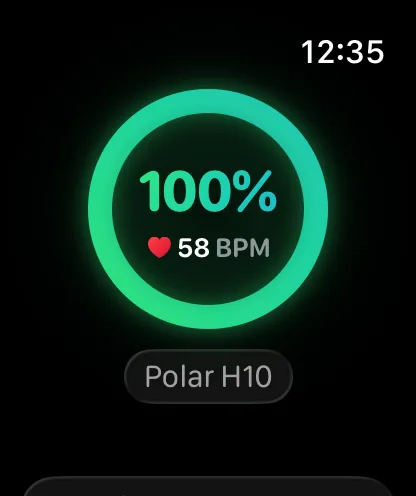 HRM Battery showing strap battery and live heart rate