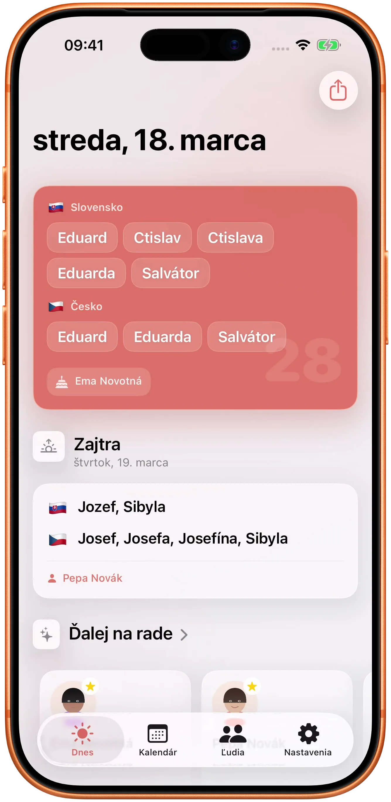 Dnešné mená, zajtrajšie a sviatky okolo.