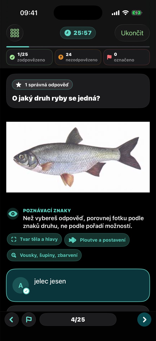 Poznávačka ryb a vodních organismů v aplikaci Rybářský lístek