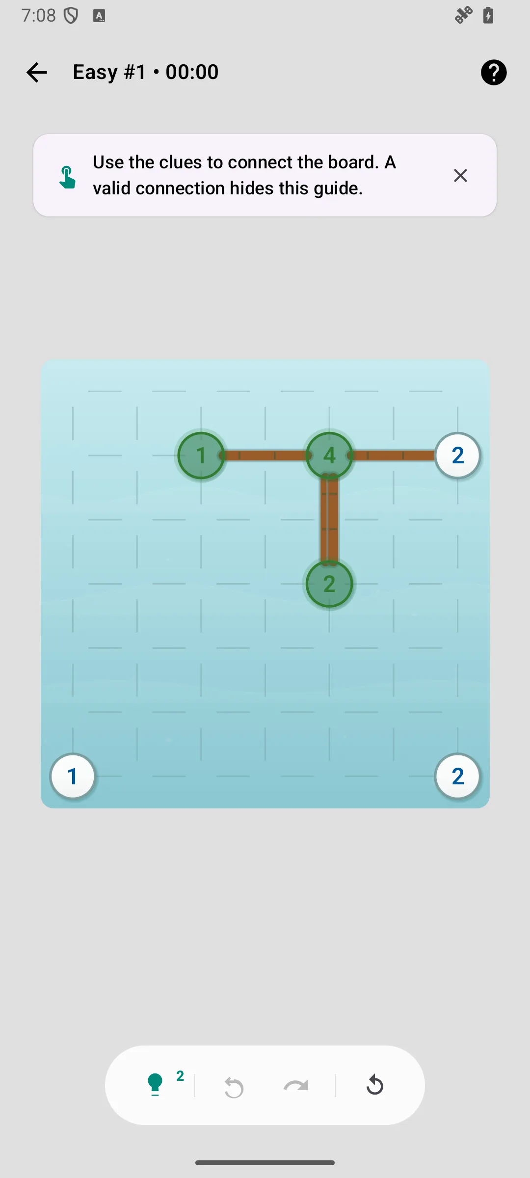 Hashi on Android with a partly solved board