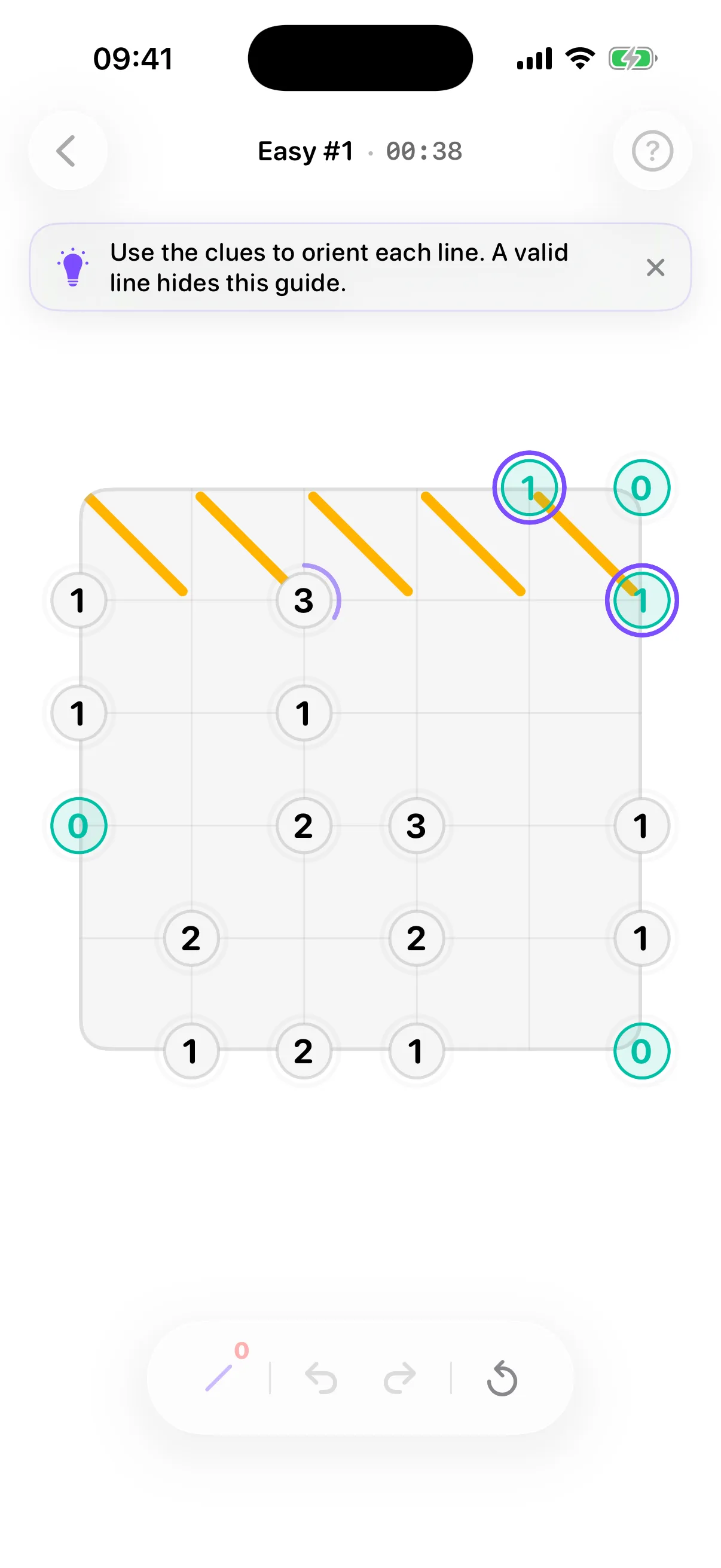 Aurora Slant on iPhone with a partly solved board