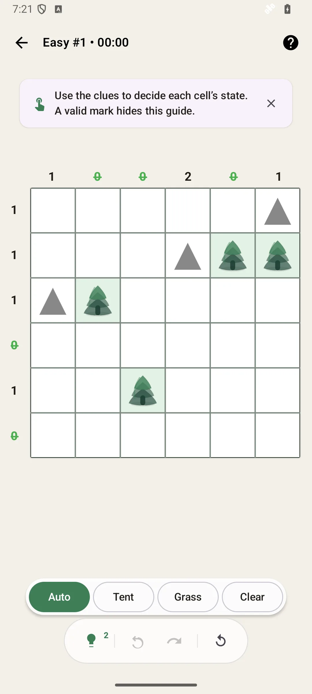 Forest Camp on Android with a partly solved board