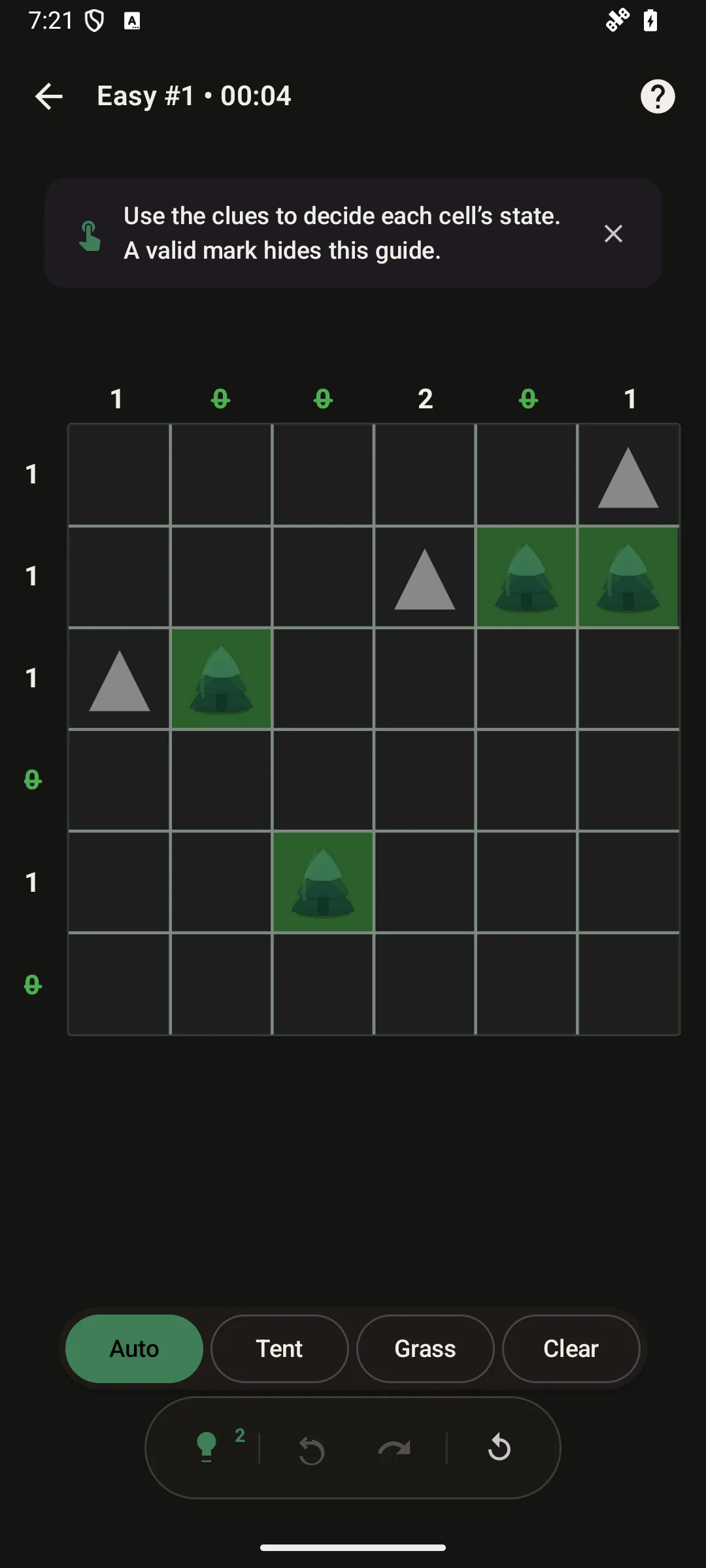 Forest Camp on Android in dark mode