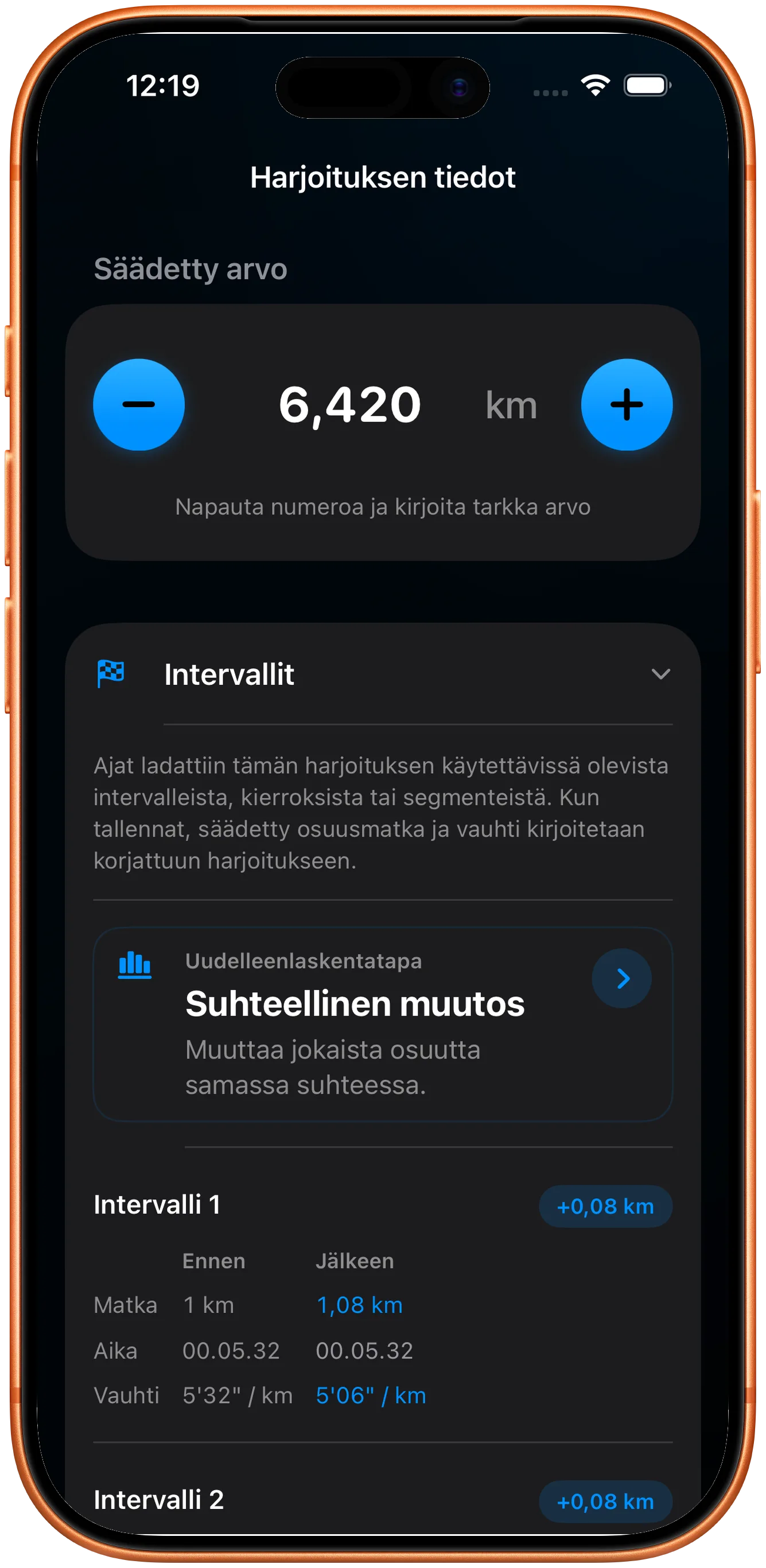 Väliaikalista suhteessa uudelleenskaalattuna korjauksen jälkeen