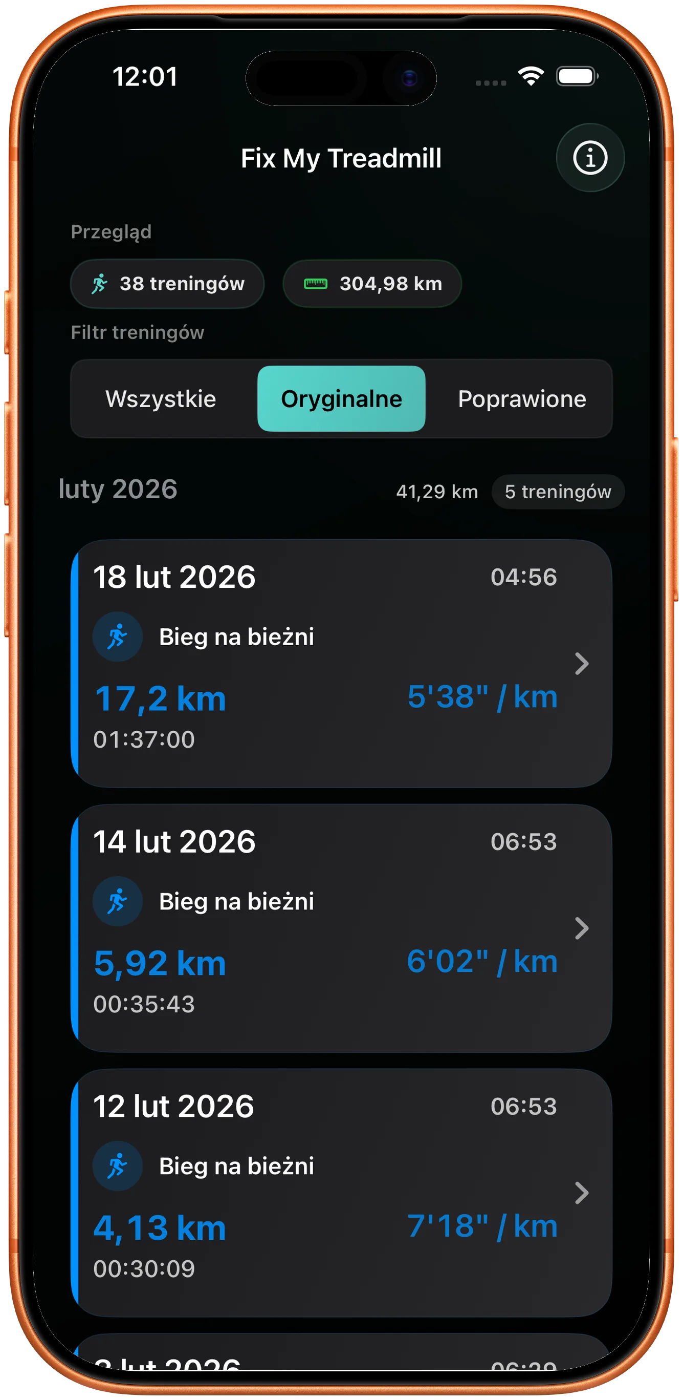 Lista treningów z biegiem, którego dystans wymaga poprawki