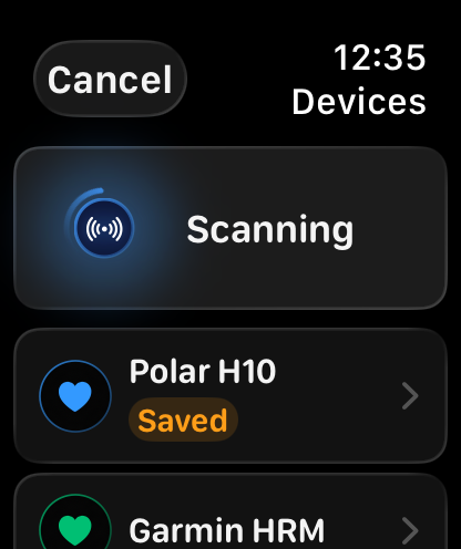 HRM Battery saved device screen