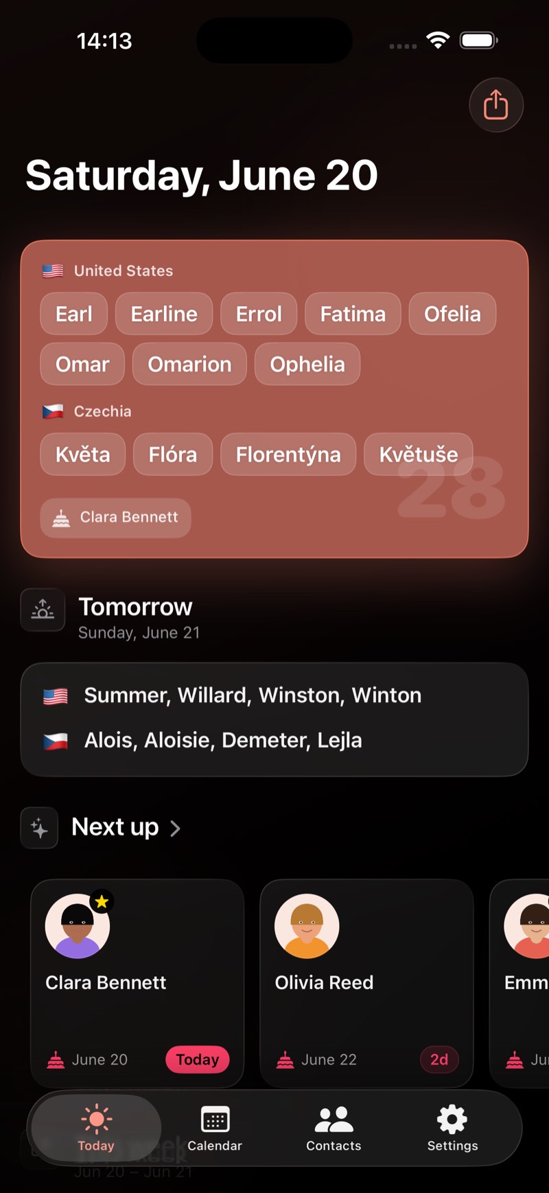 Nomina - today's name days