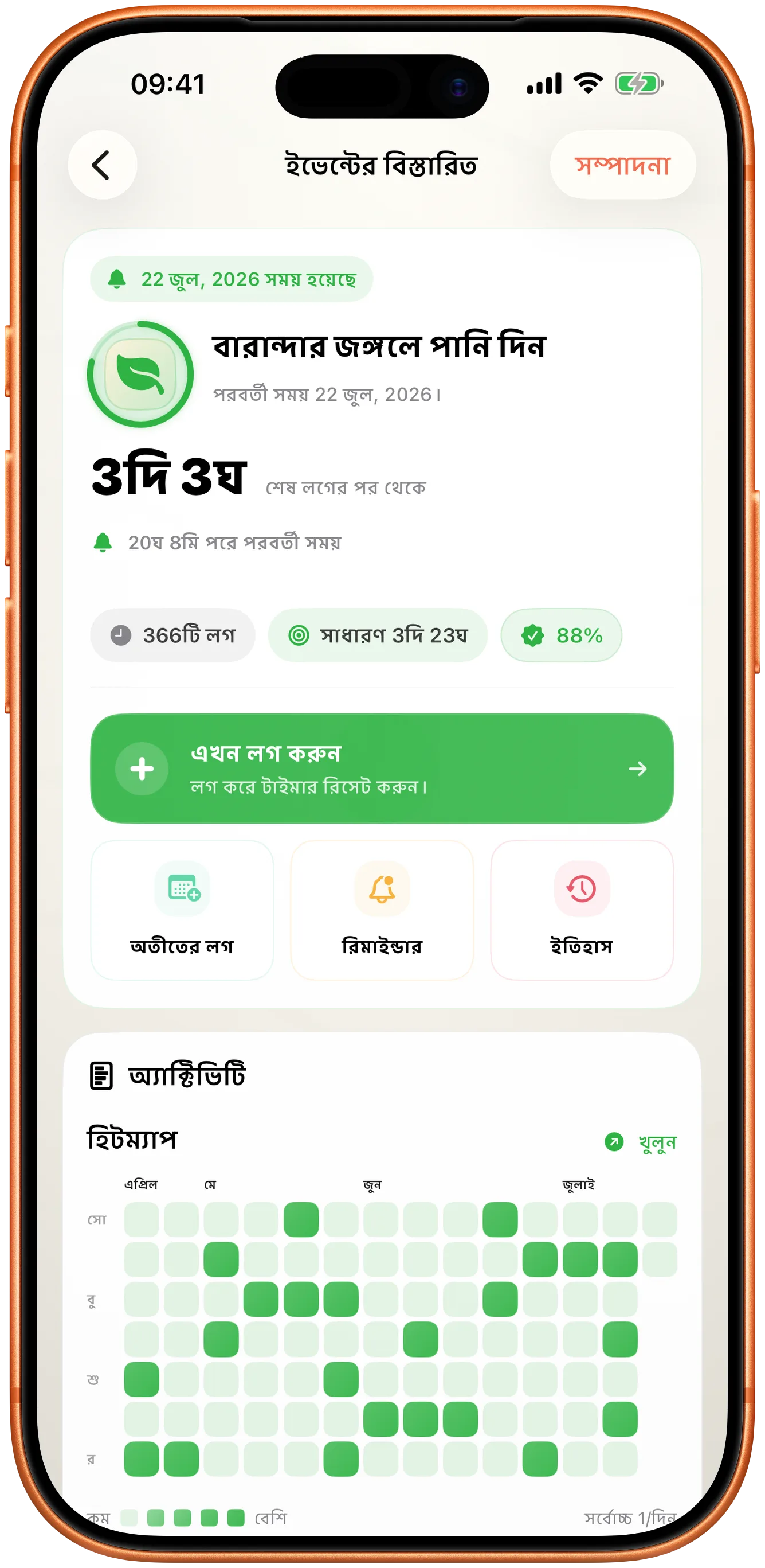 Takt-এ একটি ঘটনার বিবরণ, একটিমাত্র বোতাম সহ: এখনই নথিভুক্ত করুন