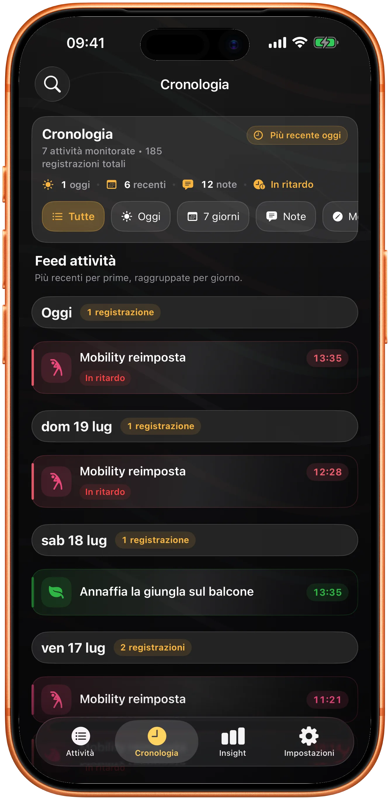 Cronologia di Takt con uno storico ricercabile delle voci passate